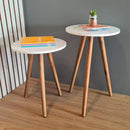 Kit com 2 Mesas Laterais Redondas - Canto de Sofá