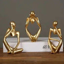 Trio de Estátuas Nórdicas Abstratas