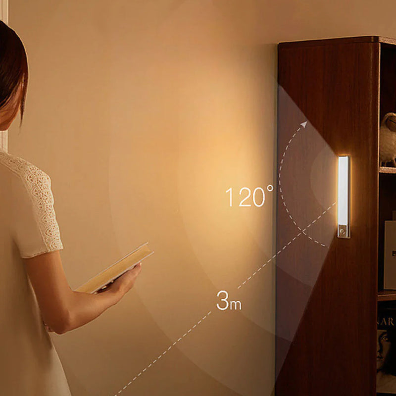 Kit 2 Smart Luminária Inteligente Ultra LED com sensor de movimento sem fio e Recarregável USB fino barra 10/20/30/50cm