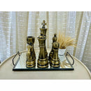 Kit Escultura Decorativa 6 Peças de Xadrez