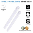 Kit 2 Smart Luminária Inteligente Ultra LED com sensor de movimento sem fio e Recarregável USB fino barra 10/20/30/50cm